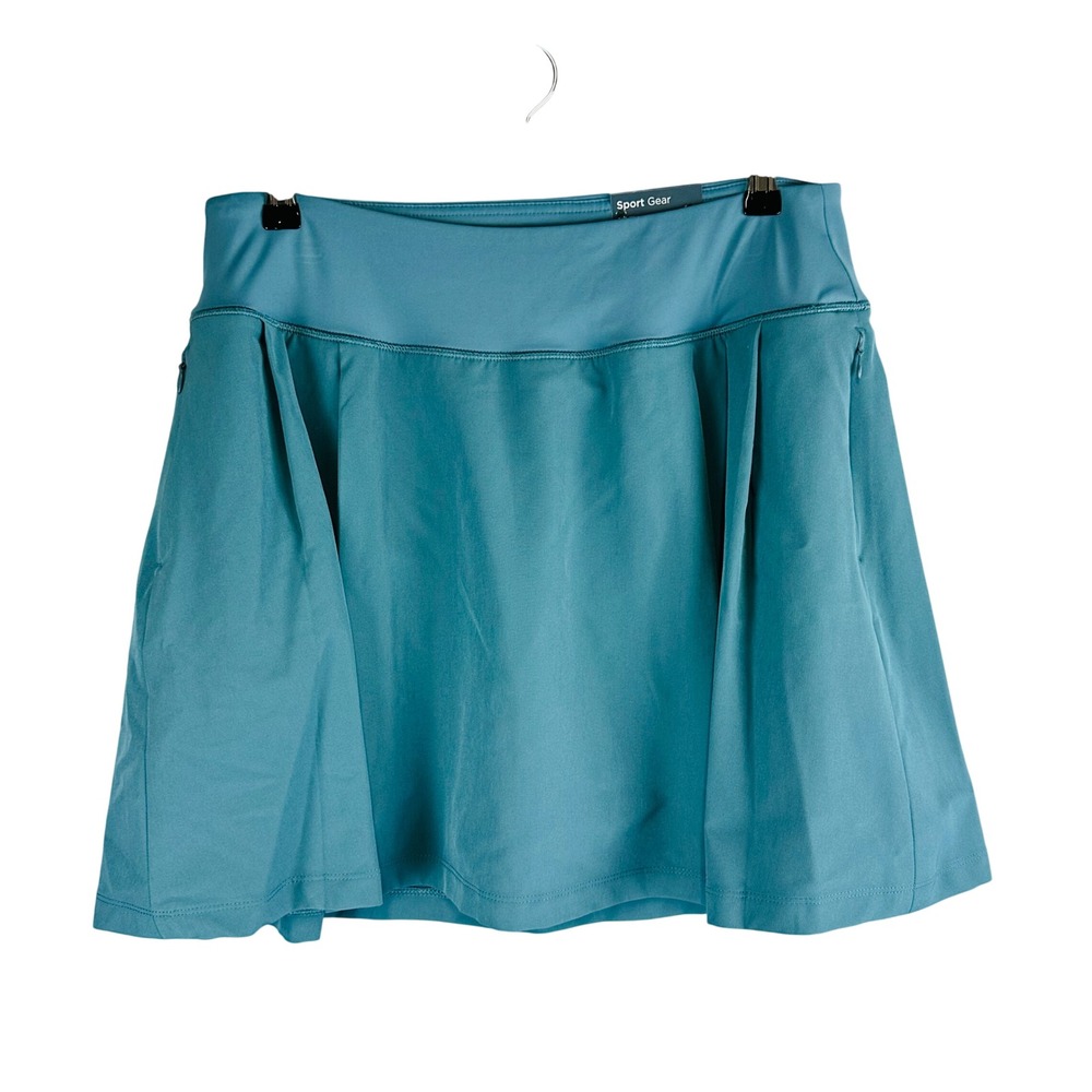 New Tek Gear Womans XL Skirt High‎ Rise Skort Pull On Shorts Blue NWT